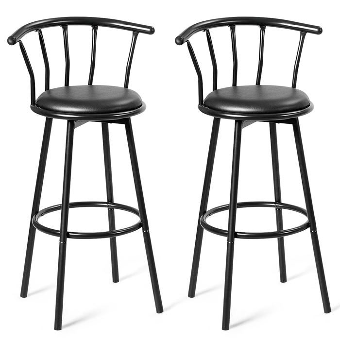 Tabourets de bar - HELLOSHOP26 - 55x56x101 5 cm - Gris - Pivotants - Repose-pied circulaire Tabourets de bar - HELLOSHOP26 - 55x56x101 5 cm - Gris - Pivotants - Repose-pied circulaire