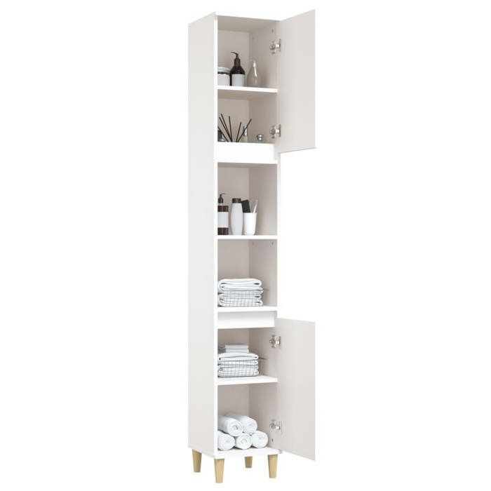 Maison SoldesArmoire de Rangement pour Salle de Bain - Colonne WC - blanc 30x30x190cm bois dingénierie Moderne760545