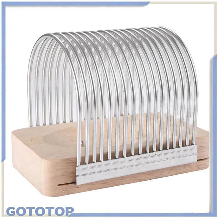 GOTOTOP trancheuse à pain pour pain fait maison Trancheuse à pain multifonctionnelle pour table set Couleur du bois