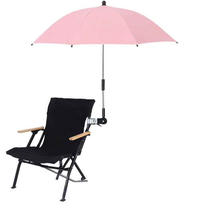 ARAMOX Parapluie de chaise avec pince Parasol de chaise avec pince réglable à 360 ° pour chaise de plage de jardin essence
