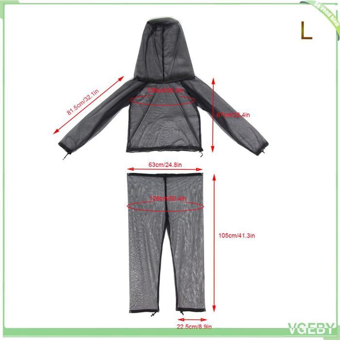 Fafeicy Costume de moustique dété Costume dété léger anti-moustiques veste mitaines pantalons chaussettes sport camping L
