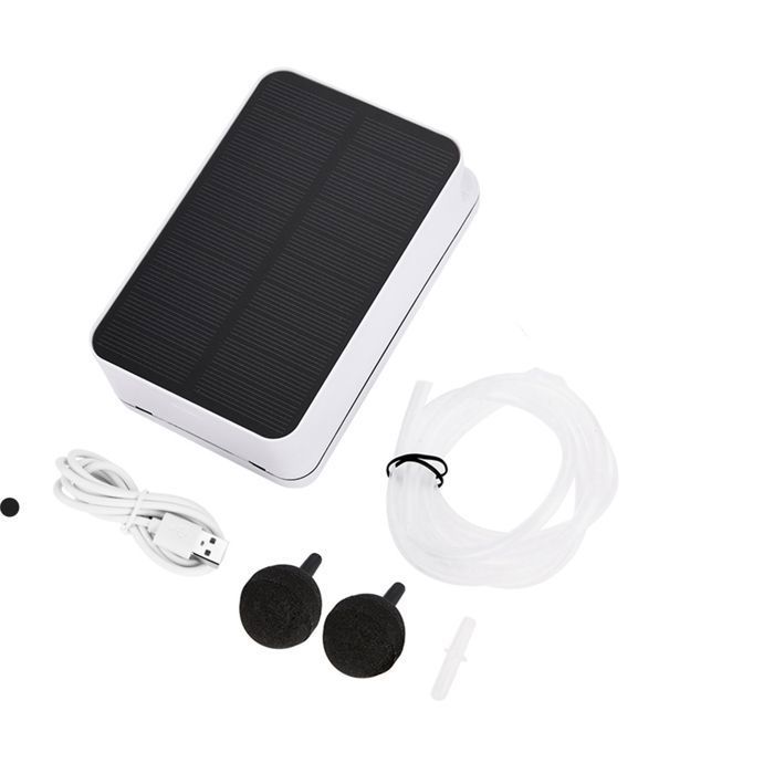 Oxygénateur solaire ARAMOX – pompe à air 2200mAh – pour bassin étang aquarium