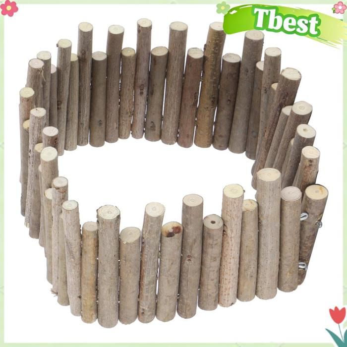 Clôture en bois - TBEST - 30 cm - Pour hamsters et rongeurs - Bois naturel - Fil métallique pliable