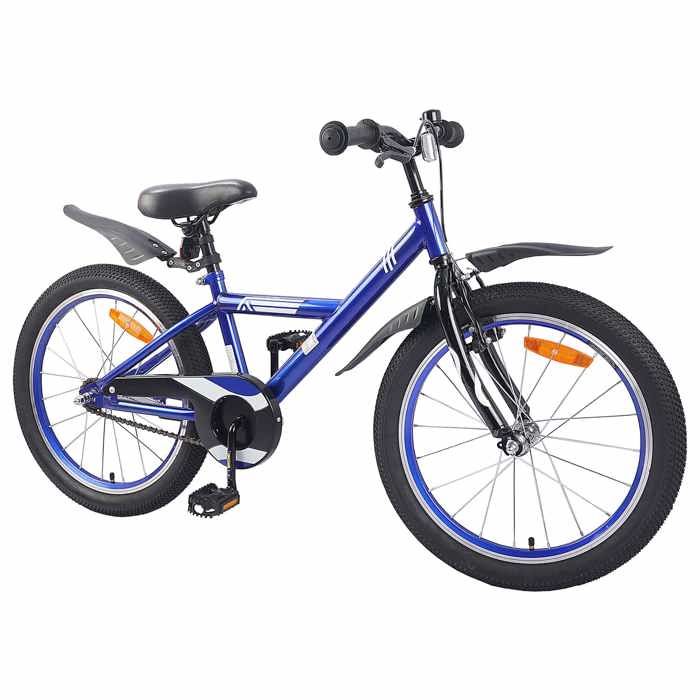 Vélo enfant 18 pouces pour les 5-7 ans - vidaXL - acier - bleu foncé - 123 x 51 x 78 cm 8605843