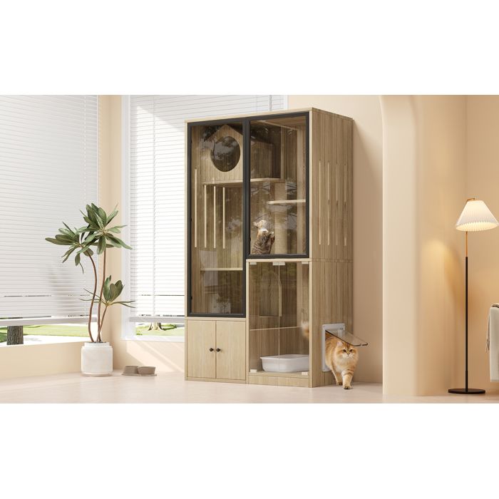 Cage pour chat villa de vie pour chat domestique en plusieurs étages