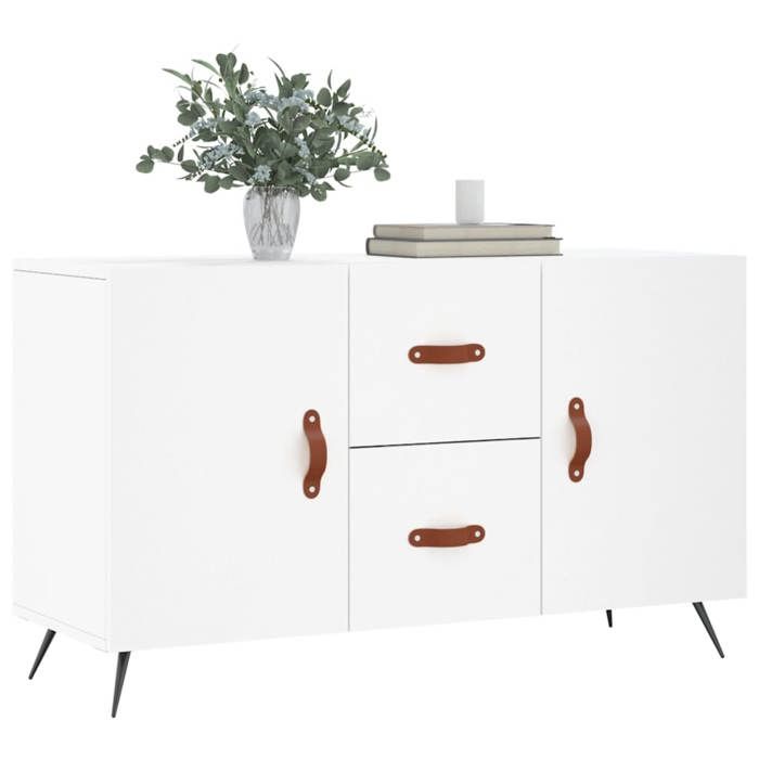 vidaXL Meuble rangement - Buffet blanc 100x36x60 cm bois dingénierie poisd:30kg &4529