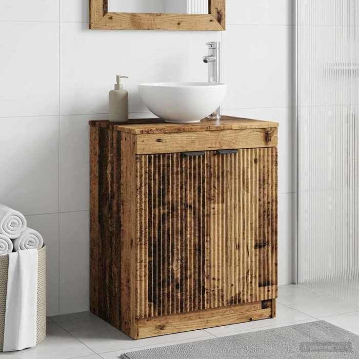 Magnifique Armoire de salle de bain - MEUBLE WC - Bois ancien 54 x 41 x 70 cm - Résistance à lhumidité &3867