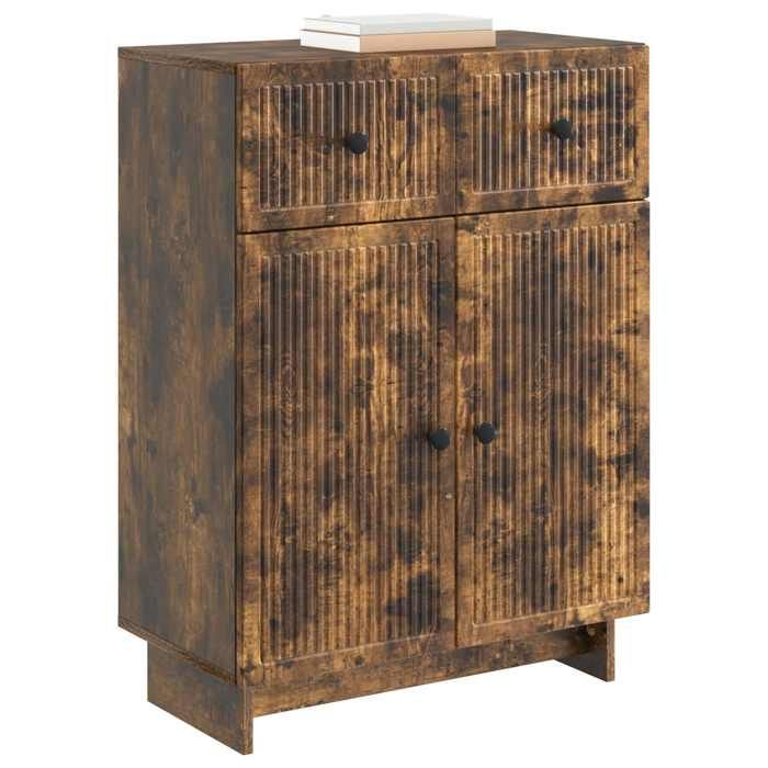 {617401}Buffet Bahut - Buffet bas - avec stockage - Commode à tiroirs - Chêne fumé - 66x34 5x90 cm - bois dingénierie - poids:28.06