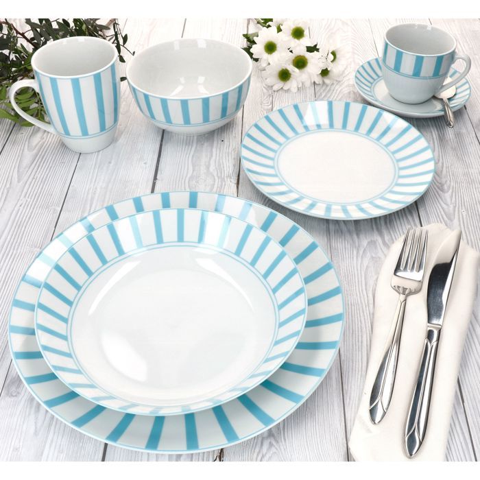 MamboCat Set de 6 assiettes plates SPLIT TURQUOISE Porcelaine pour 6 personnes MamboCat Set de 6 assiettes plates SPLIT TURQUOISE Porcelaine pour 6 personnes