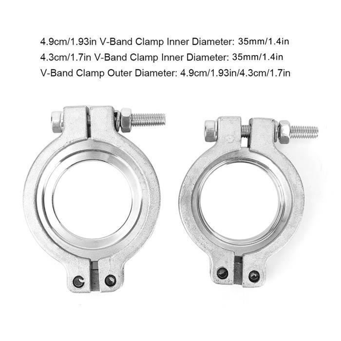 Collier De Serrage échappement Inox Universel - Pour Tuyaux 51 à 54 Mm (sans Soudure, Facile à Installer)