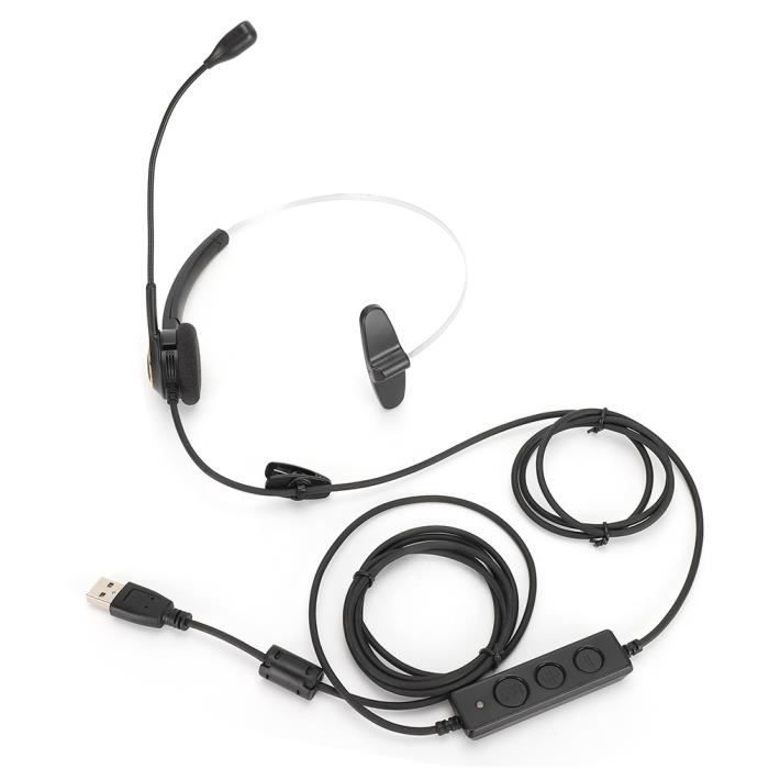 Casque de communication écouteur support de tête casque Service client  opérateur téléphonique avec microphone pour ordinateur