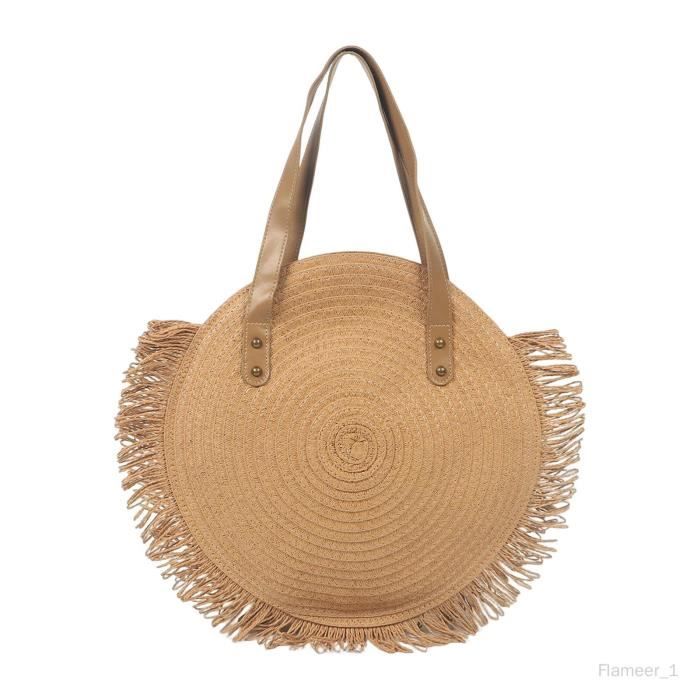 Sac Fourre-tout Tissé En Paille Pour Femme, Sac à Main De Grande Capacité, Sac Stylé Nouvelle Mode, Pour Tous Les Occassions: Vacance Plage, Loisir ... Couleur Disponible : Beige Claire Livraison Sur
