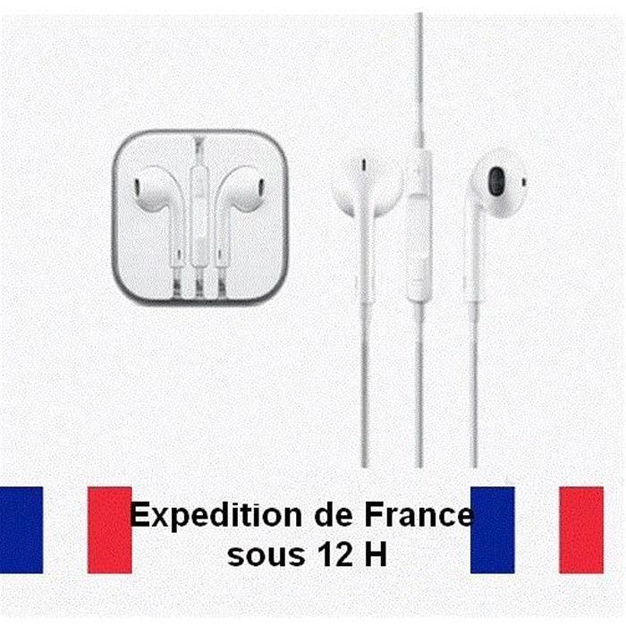 Écouteurs (kit mains libres) - APPLE - Original - Filaire - Blanc - Télécommande volume