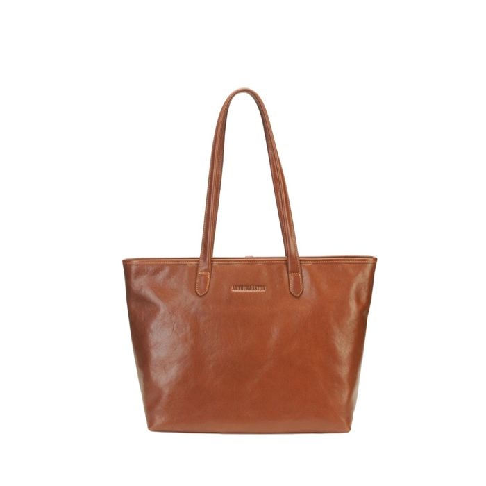 Sac shopping Edith petit modele Arthur et Aston Ref 57971 C Chataigne 31*11*27