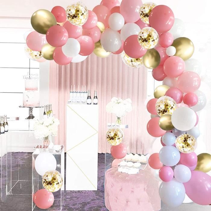 Arche Ballon Anniversaire Rose Or Blanc 100 Pieces Helium Latex Ballons Decoration Set Avec 5m Ballon Arc Autocollants Pour Fem 144 Cdiscount Maison