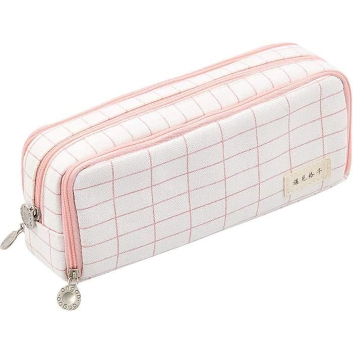 Trousse Scolaire Grande Capacité YOKUMA - Rose - Pour Fille Garçon Adulte - Stockage 80+ Stylos