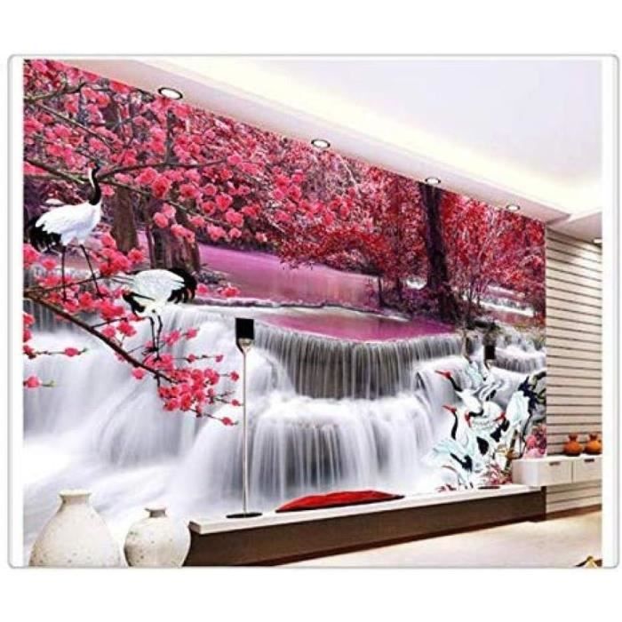 Rideau De Douche Japonais Motif Floral Rose Et Cerisier - Tissu Polyester Anti-moisissure, 73x162 Cm - Avec 12 Crochets, Lavable - Décoration Salle De Bain