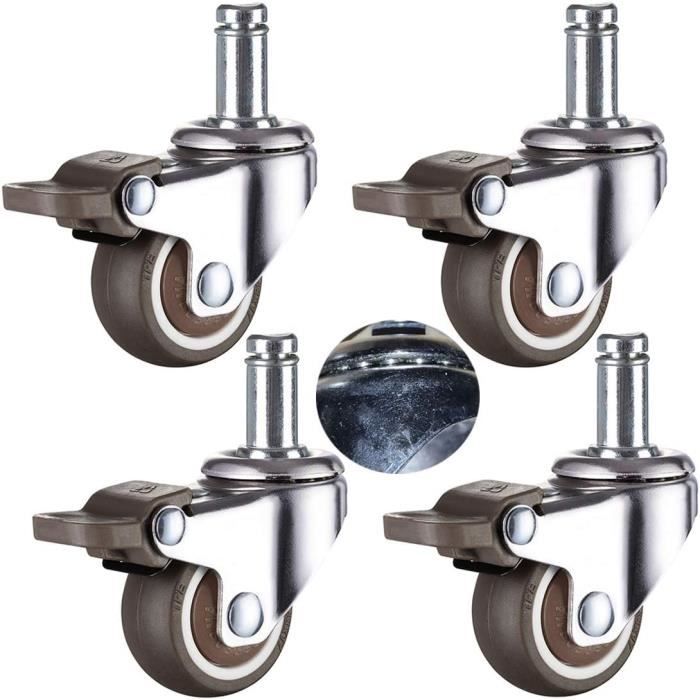 Lot De 5 Roulettes De Bureau Universelles - 2 Pouces, Caoutchouc, Pivot 360° - Marque Findmall