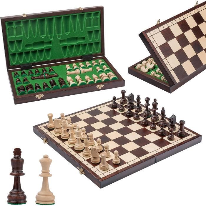 Ambassador Grand Jeu D’Échecs EL GRANDE 51x52.5 Cm - Échiquier Bois 2 Joueurs