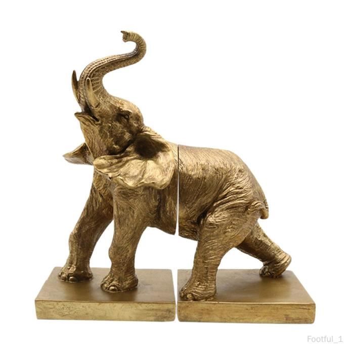 Lot De 2 Serre-livres – Éléphant (albâtre) Et Boule (marbre) – Style Art Déco