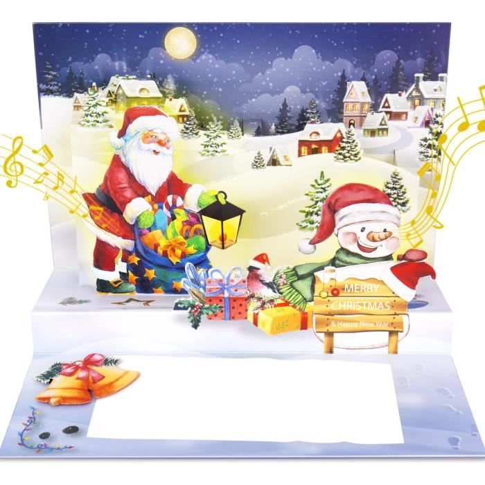Carte De Noël Pop Up Père Noël, Sapin De Noël & Cadeaux Carte De Vœux Carte De Noël Pop Up Père Noël, Sapin De Noël & Cadeaux Carte De Vœux
