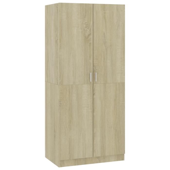 Garde-robe - MEN8931 - Chêne sonoma - 2 portes - Compartiment haut