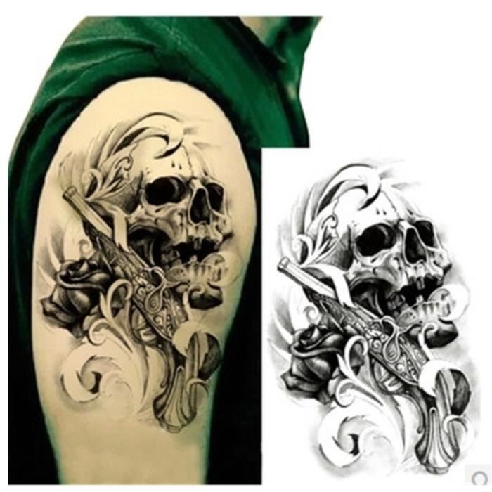 Tatouage Temporaire Ephemere Realiste Motif Tete De Mort