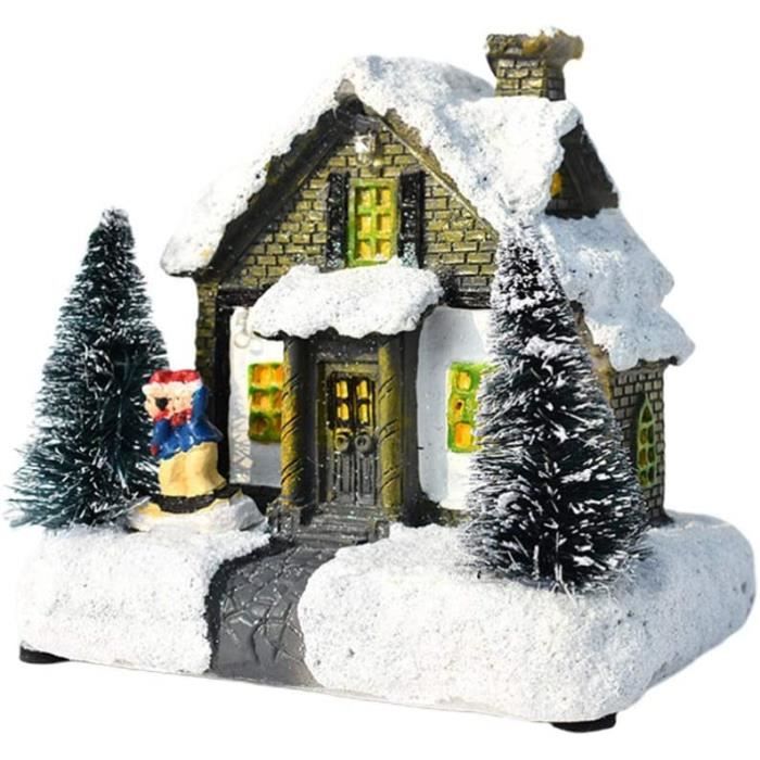 5 Pouces Mini Maison de Village de Noël Noël LED Maison Éclairée avec