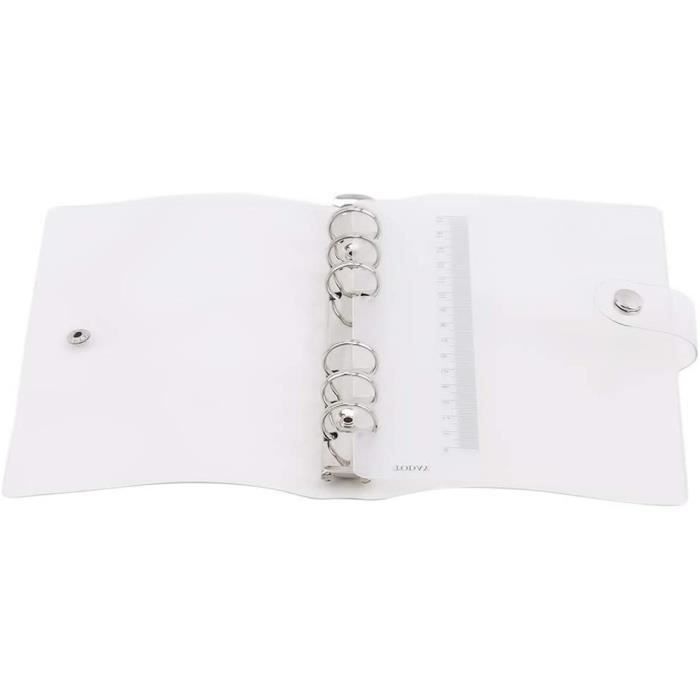 Classeur à Anneaux A5 6 Trous Polypropylène Transparent Et Noir - Parfait Pour Créer Votre Carnet De Notes Personnalisé