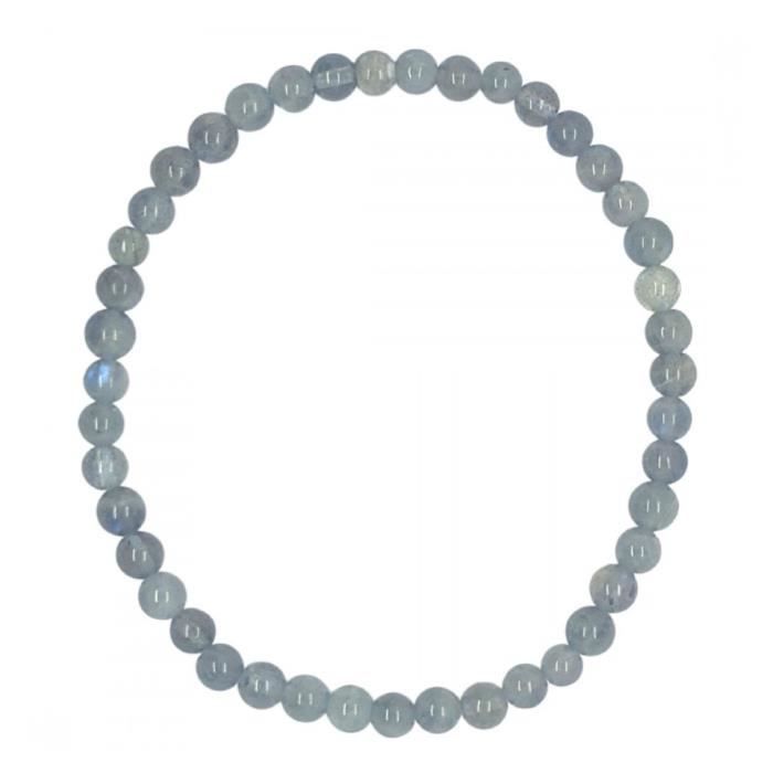 Bracelet - Labradorite - Grade A - Boules 4mm - Couleur Gris - Longueur 17cm