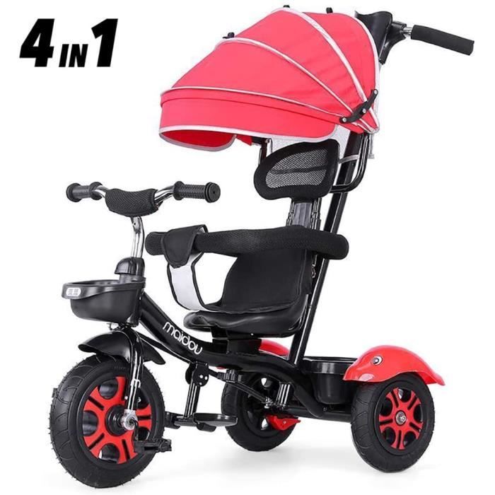 Tricycle Baby Trike éVolutif Garcon Poussette Roues Silencieuses Le