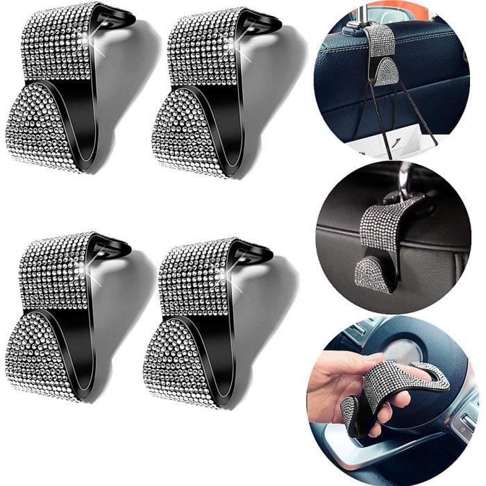 sac de voiture crochets4pcs voiture Clips voiture crochets diamant siège de voiture cintre siège arrière voiture appui