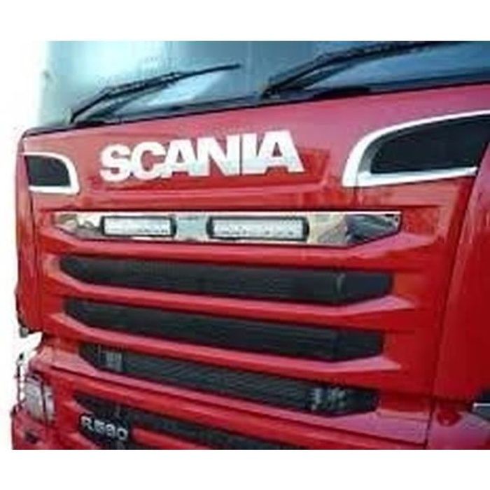 Garnitures Supérieures Acier Inoxydable Scania R 2010-2016 - Lot De 2 - Poli Miroir - 1870595/96 - 10