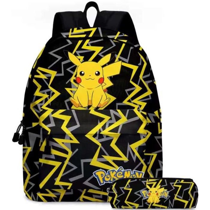 Sac dos Pikachu école bleu jaune main image 0
