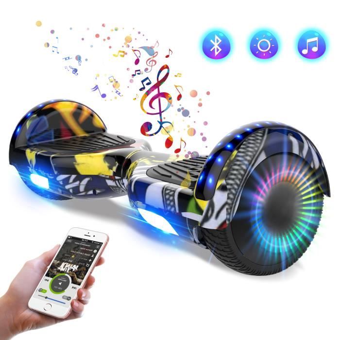 Kidfun Hoverboard 6 5 Hip Skateboard Electrique Moteur 600w 12km H Roues Led Overboard Bluetooth Auto Equilibrage Pour Enfant Cdiscount Auto