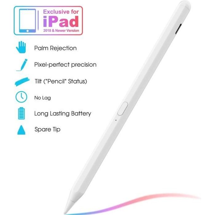 Stylet pour Apple Pencil 2 Touch Stylet Pour iPad Pro 11 12.9 9.7 2018 Air 3 10.2 2019 Mini 5 Haute précision inclinaison