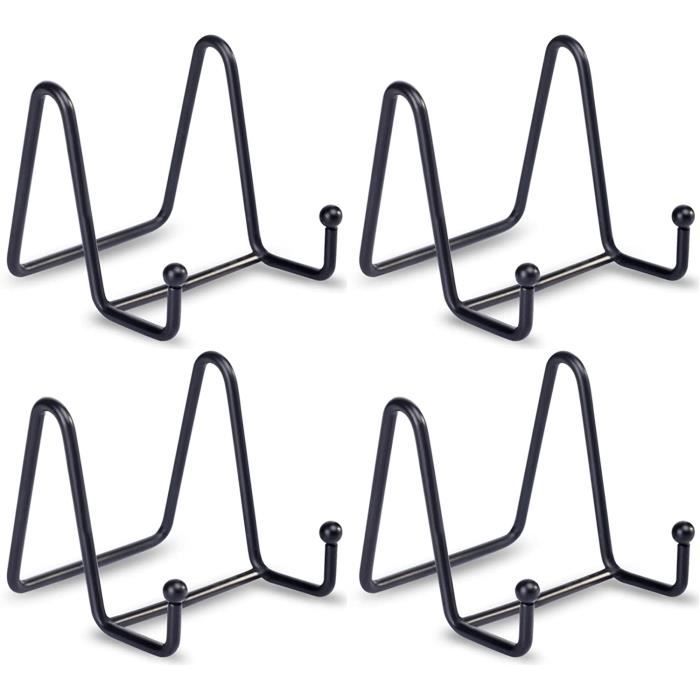 Chevalet Métal Noir 20,5cm - Support Pour Assiette Décorative, Cadre Photo, Livre De Cuisine - Présentoir Élégant