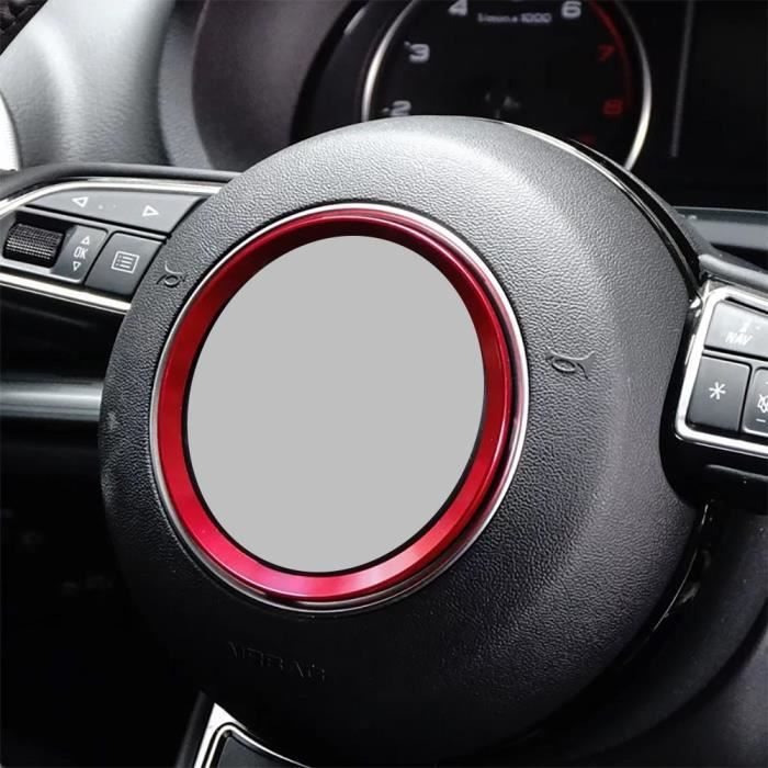 Décoration intérieure,revêtement de volant de voiture en alliage  d'aluminium,1x,3D,avec Logo,anneau rouge,pour Audi A1 - Type Red -  Cdiscount Auto
