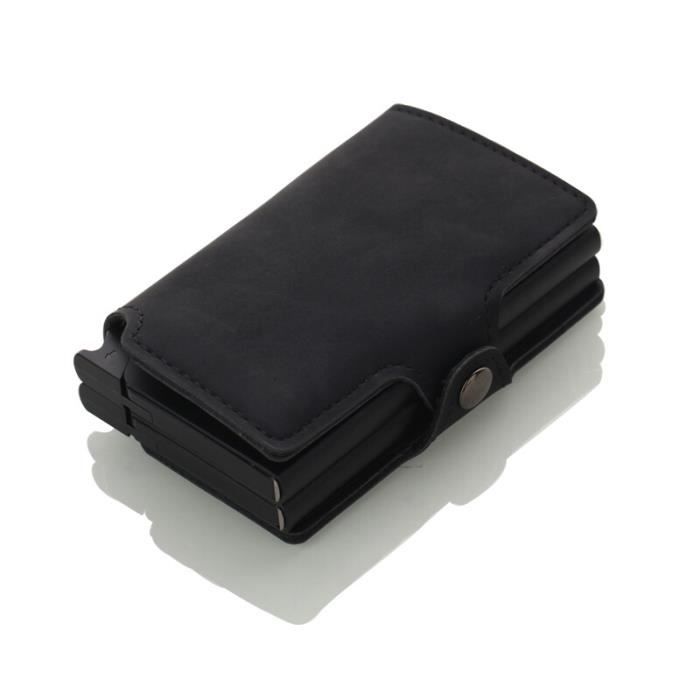 Porte-Carte D'Identité Imprimé En Cuir Noir Avec Lanière Pour Badge[u5744] - Beaux