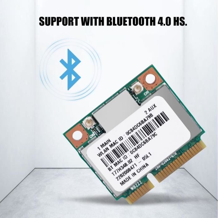 Carte WIFI Bluetooth, carte sans fil Bluetooth 4.0 WIFI mini bande  2.4G/5Ghz Mini PCI-E, carte réseau AR5B22 avec un taux de - Cdiscount  Informatique