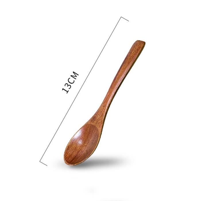 Cuillère En Bois Longue - Ustensile Cuisine Naturel, 20cm, Hêtre Ou Châtaignier