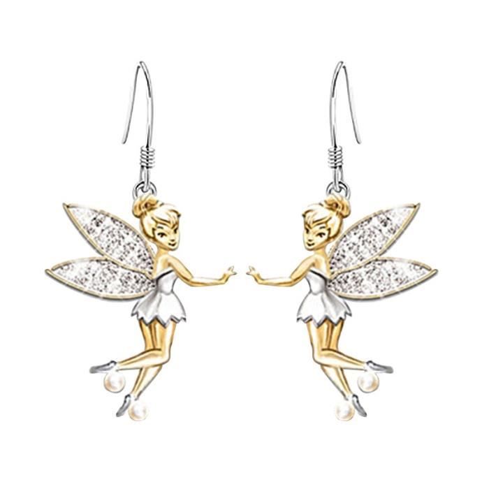 Boucles d'oreilles Fée ELFE en Plaqué OR NEUF
