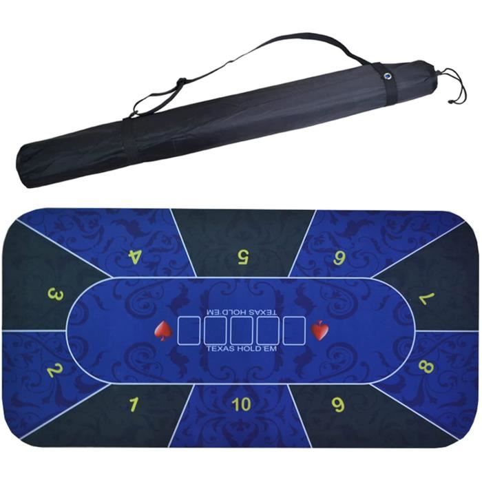 Tapis De Poker Professionnel 180x90 Cm - Caoutchouc Antidérapant, Sac De Transport Inclus