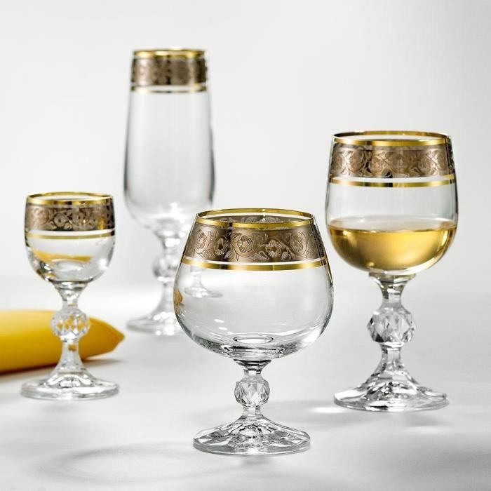 Model Royal Les verres à vin à Champagne 6er Set Alternateurs bohemia cristal