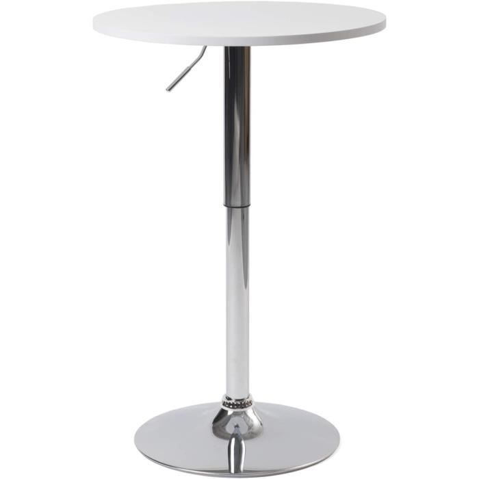 Table De Bar Ronde HOOBRO - 2 Niveaux - Style Industriel Marron Et Noir - Pour Cuisine Ou Salon