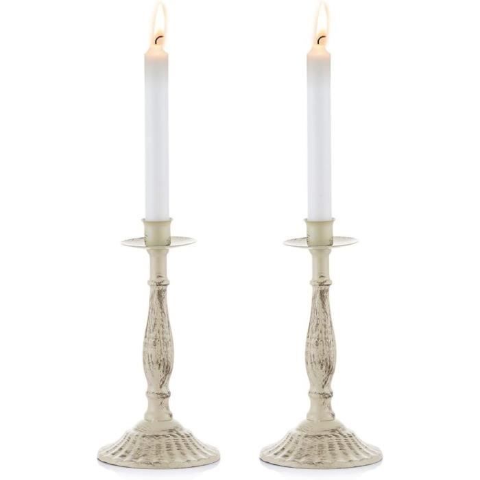 Yardenfun Lot de 2 bougeoirs vintage en laiton pour centre de