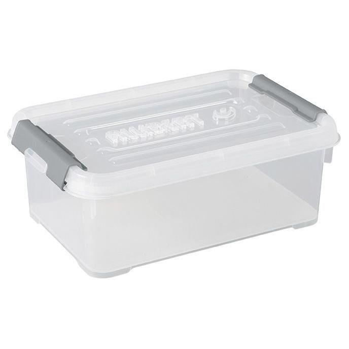 Boîte de rangement plastique - ALLIBERT BY KETER - Handy Plus - 4 L - Couvercle transparent - Clips gris Boîte de rangement plastique - ALLIBERT BY KETER - Handy Plus - 4 L - Couvercle transparent - Clips gris