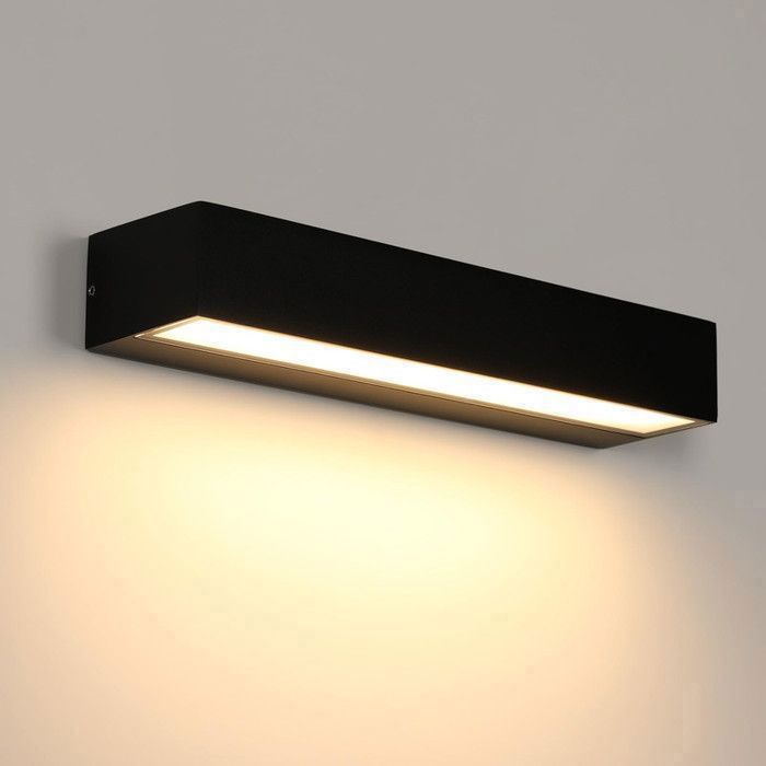 DELIPOP Applique Murale LED Extérieur 16W 3000K – Luminaire Moderne Rectangulaire Noir en Fer pour Façade Jardin Terrasse
