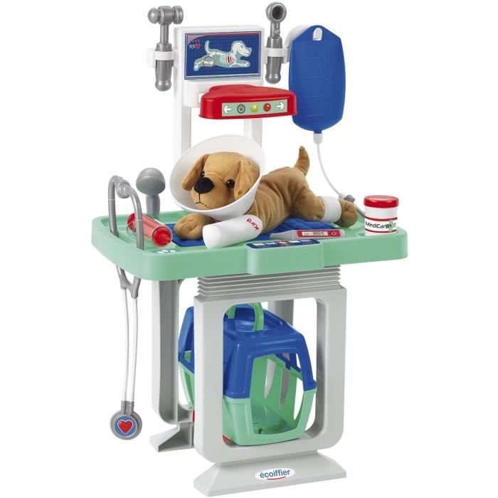 CLINIQUE VÉTÉRINAIRE ÉCOIFFIER jouet enfant chariot animaux peluche jeu  chien EUR 14,95 - PicClick FR