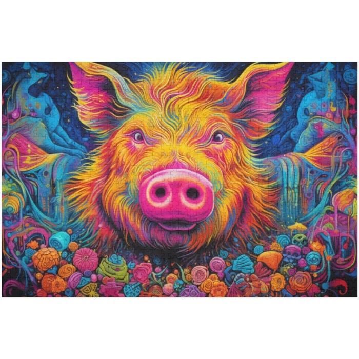 Puzzle 1000 Pièces Adulte - Motif Paon, Dimensions 50x75 Cm - Bois De Tilleul, Dos Avec Lettres Pour Aide - 2